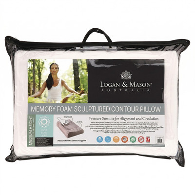 Logan & Mason Memory Foam Sculptured Contoured Pillow