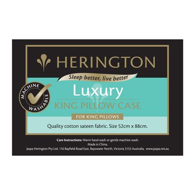 Herington Luxury Cotton Sateen King Pillow Case