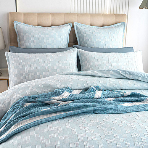 Renee Taylor Jervis Checks Jacquard Quilt Cover Sett