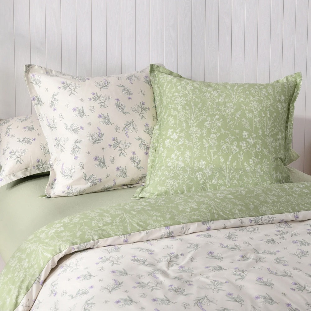 Dreamaker Adelle 100% Cotton Reversible Twin Pack European Pillowcase