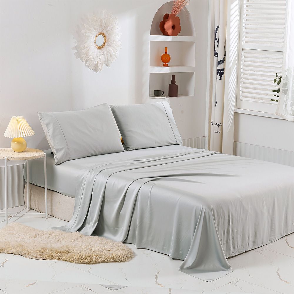 Natural Home 400 Thread Count Bamboo Sheet Set Dove Grey 2