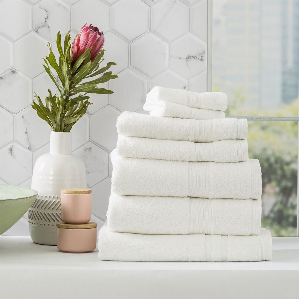 Renee Taylor Stella Super Soft Bamboo Cotton Bath Towels White