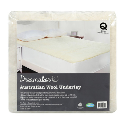 Dreamaker 300GSM Wool Fleece Mattress Underlay