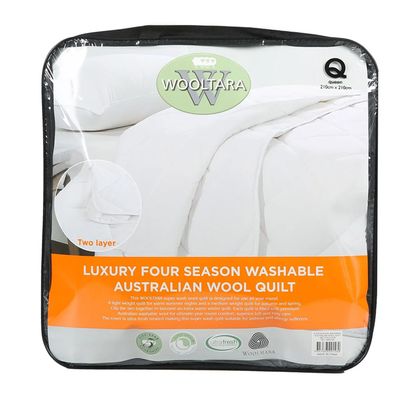 Wooltara Luxury Four Season Two Layer Washable Australian Wool Quilt