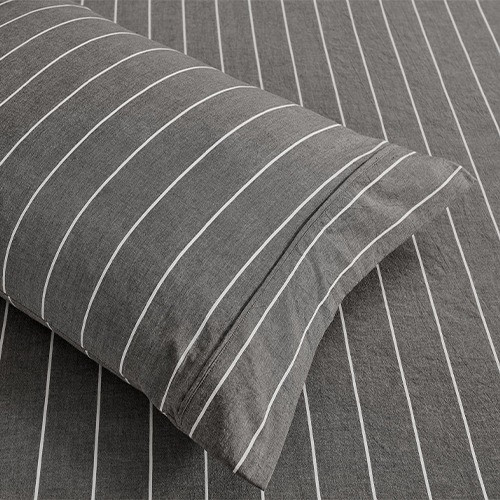 Dreamaker Rumi Sheet Set Graphite with White Stripe