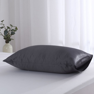 Natural Home 25 Momme Premium Mulberry Silk Pillowcase Charcoal