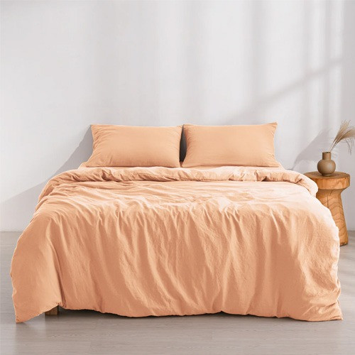 Dreamaker Superfine Quilt Cover Set Dove Peach