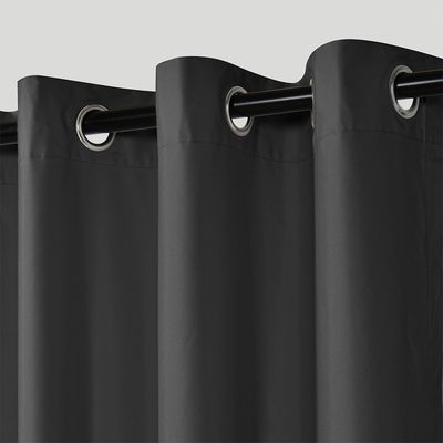 Sherwood Home Orlando Eyelet Curtain Twin Pack Charcoal