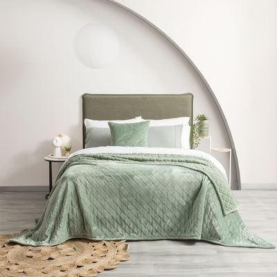 Renee Taylor Heston 480 GSM Ultra Soft Velvet Sherpa Blanket