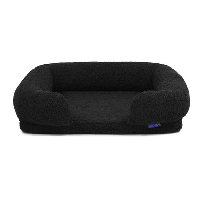 Charlie's Teddy Fleece Memory Foam Sofa Pet Bed with Bolster Charcoal 1