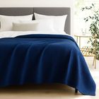 Jason Cotton Waffle Blanket Lifestyle Navy