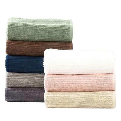Renee Taylor Cobblestone Cotton Ribbed Bath Towels