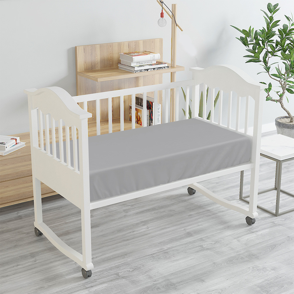 Bambi Tencel Baby Bassinet Fitted Sheet Silver