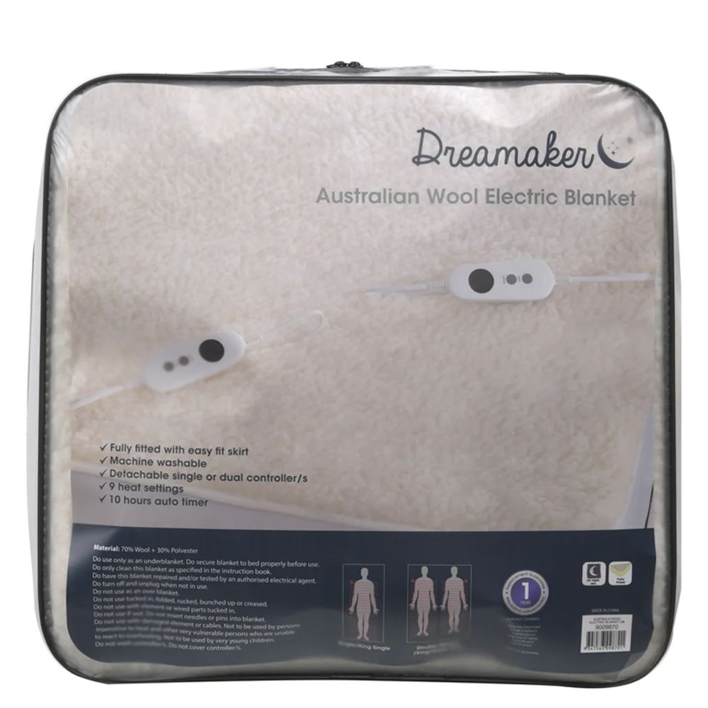 Dreamaker Australian Wool Fleece Electric Blanket