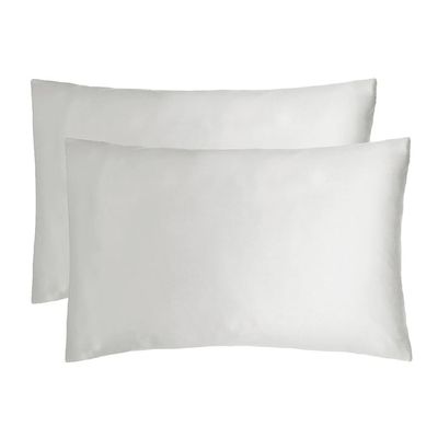 Bambury Bamboo Satin Pillowcases Twin Pack Silver