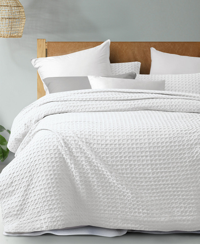 Dreamaker Cotton Waffle Quilt Cover Set