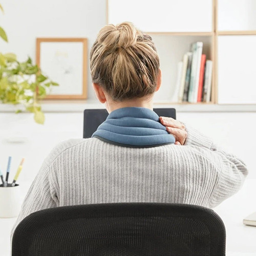 Woman using the neck wrap