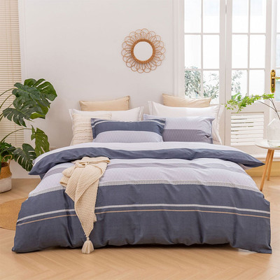 Dreamaker Portofino Stripe 100% Cotton Quilt Cover Set