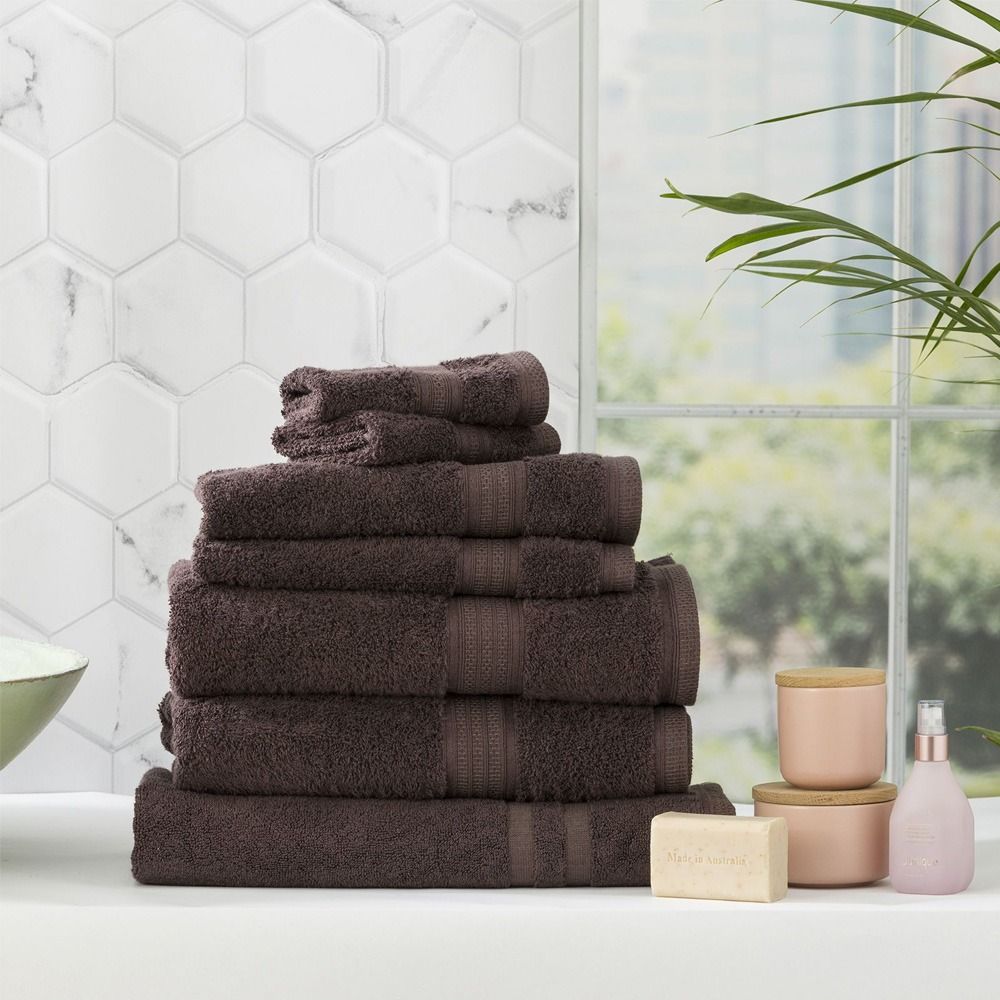 Renee Taylor Stella Super Soft Bamboo Cotton Bath Towels Cocoa