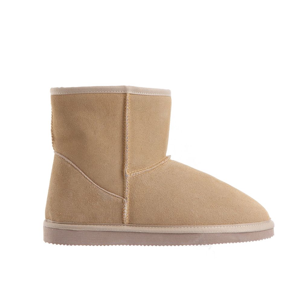 Uggaroo Beige Leather Slipper Boots Mens