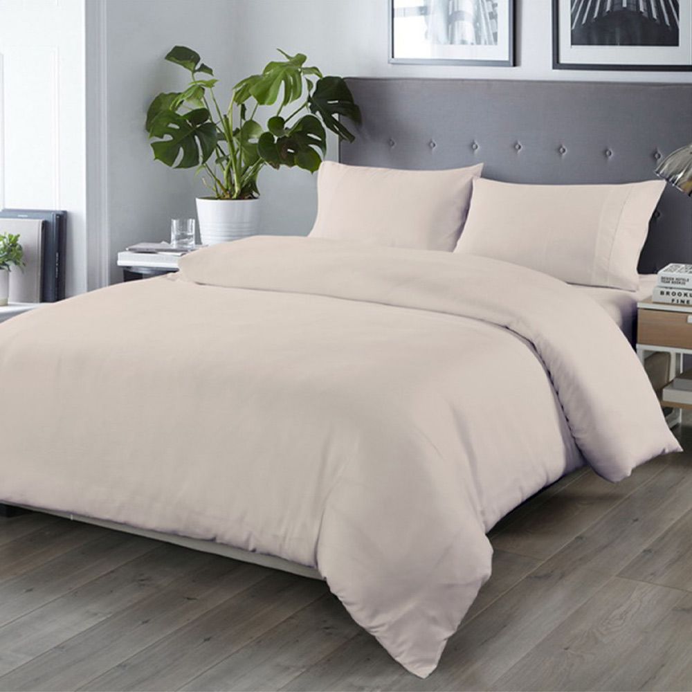 Bamboo Blend Quilt Cover Set Warm Grey