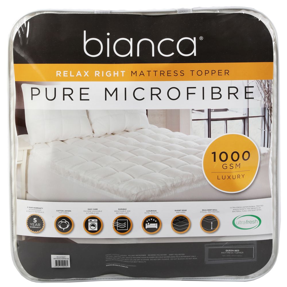 Bianca Relax Right 1000 gsm Mattress Topper Packagin