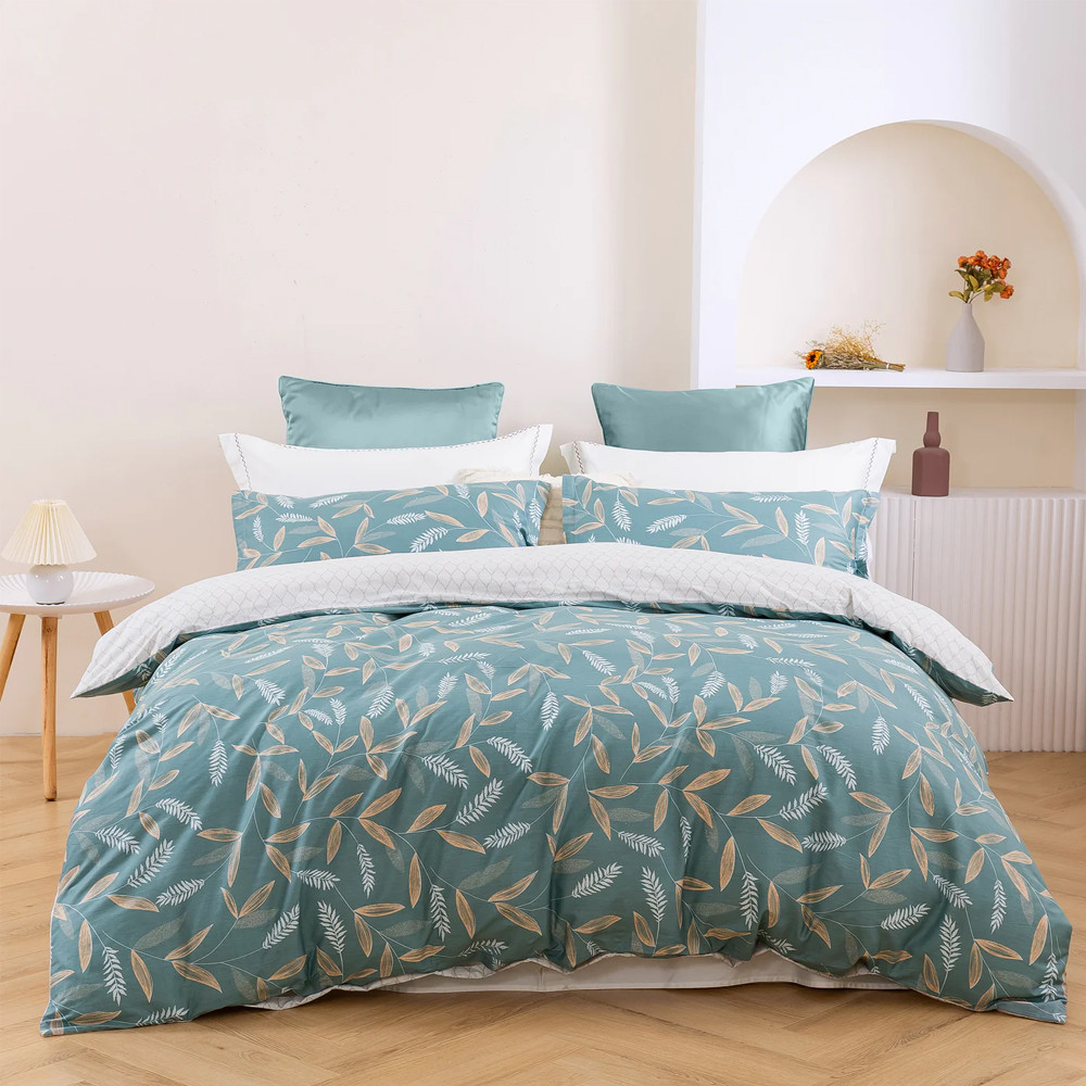 Dreamaker Foxtail 100% Cotton Reversible Quilt Cover Set