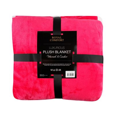 Royal Comfort Plush Faux Mink Throw Blanket Rose Pink