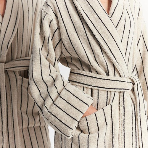 Sheridan Aven Stripe Cotton Bathrobe Lifestyle 3