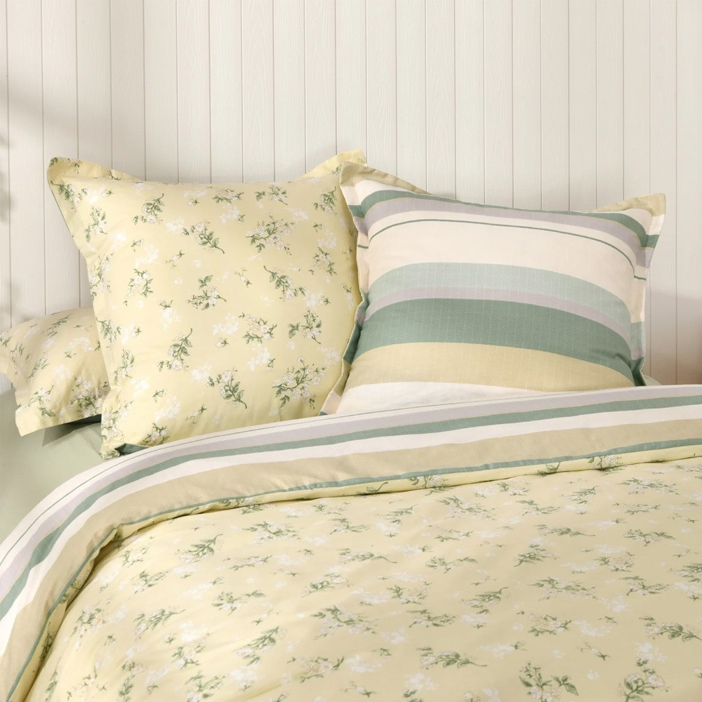 Dreamaker Otto 100% Cotton Reversible Twin Pack European Pillowcase