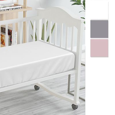 Bambi Tencel Baby Cot Fitted Sheet White