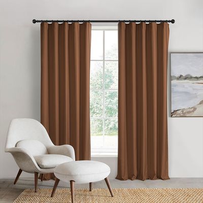 Sherwood Home Orlando Multi Header Curtain Twin Pack Rust