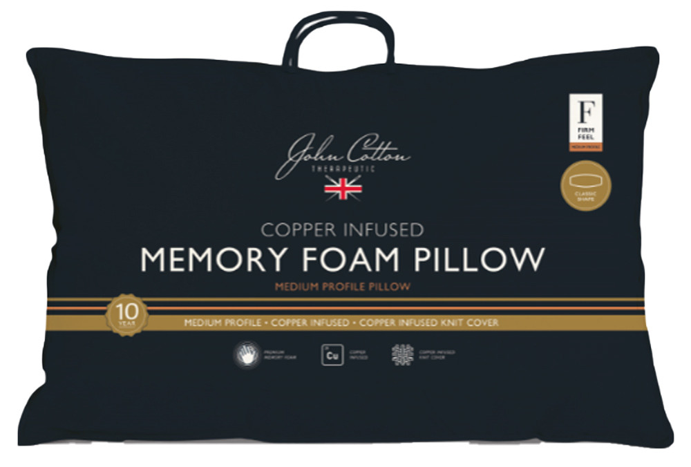 John Cotton Copper Infused Memory Foam Pillow