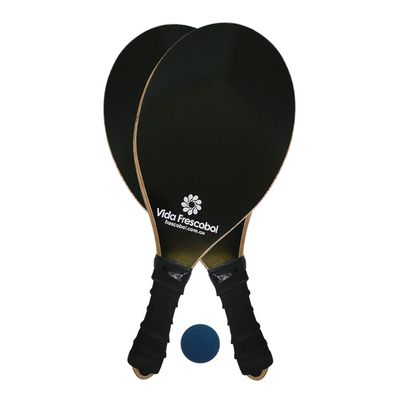 Vida Frescobol Black Beach Paddleball Racquet Set