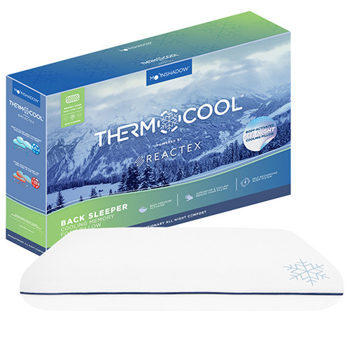 Moonshadow Thermocool Back Sleeper Memory Foam Pillow