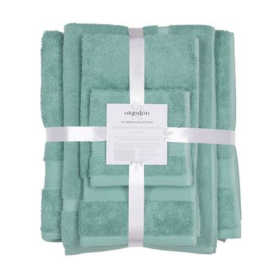 Algodon St Regis 5 Piece Cotton Bath Towel Set Marine
