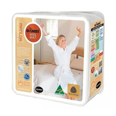 Bambi Gold Woolmark Matilda Wool Quilt 300 to 500 gsm option