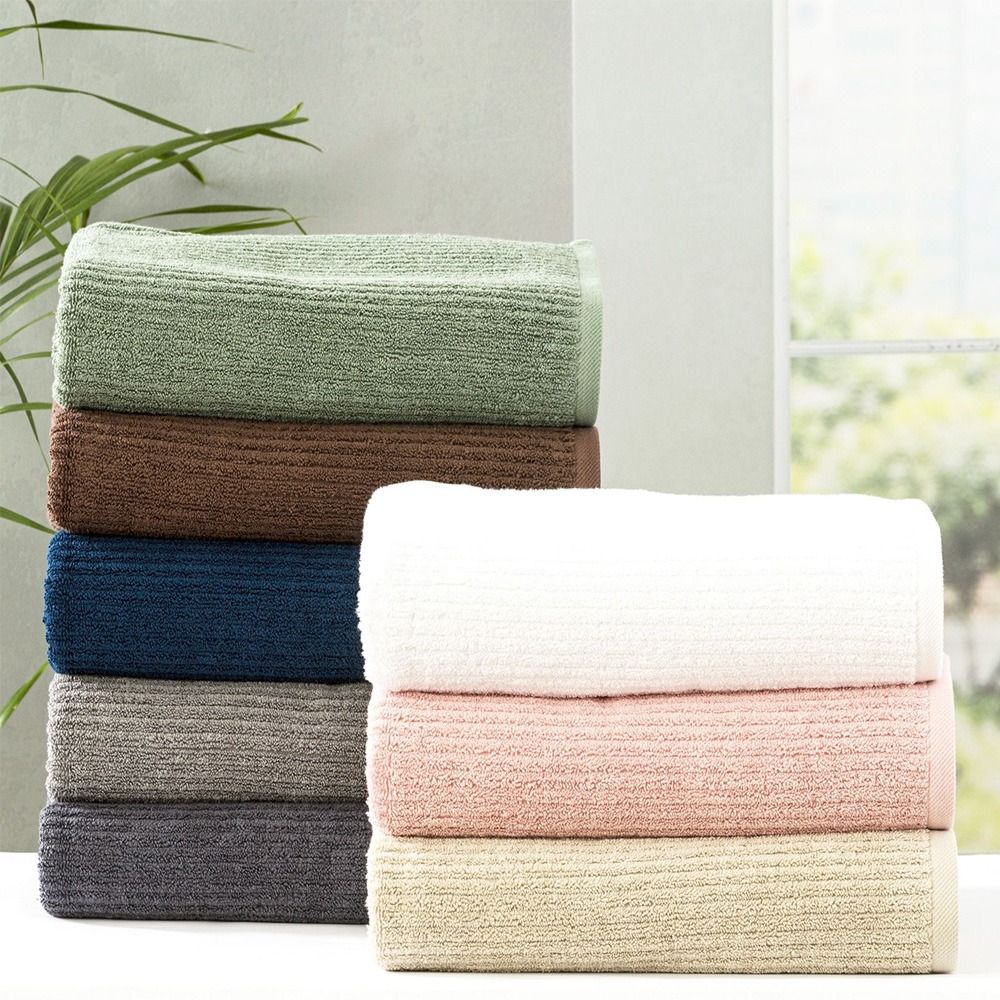 Renee Taylor Cobblestone Cotton Ribbed Bath Towels
