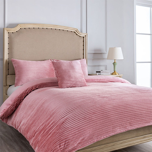 Alastair's Stella Plush Quilt Cover Set Pink
