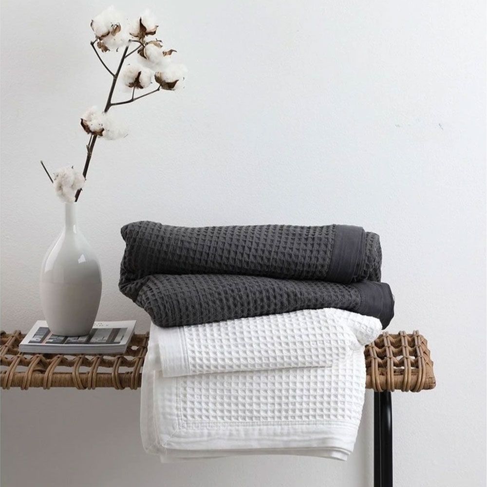 Logan and Mason Cotton Waffle Blanket Lifestyle 1