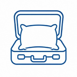 Sleeping pillows in checked luggage Icon