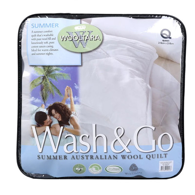 Wooltara Luxury Comfort 200GSM Washable Summer Australia Wool Quilt Packaging