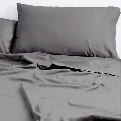 Cloud Linen 250 Thread Count Organic Cotton Sheet Set Charcoal