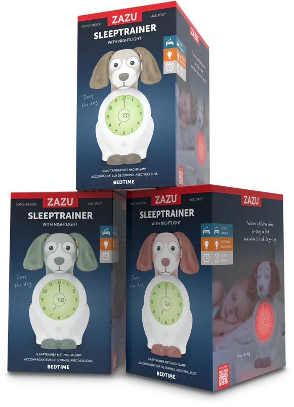 ZAZU Davy the Dog Sleep Trainer Clock and Nightlight