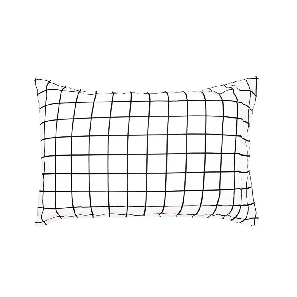 Bambury Grid Black Flannelette 100% Cotton Quilt Cover Set