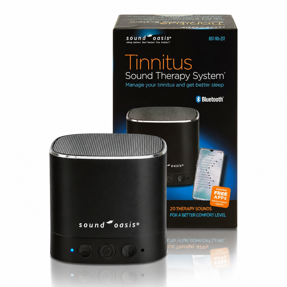 Sound Oasis BST-80-25T Bluetooth Tinnitus Sound Therapy System Packaging