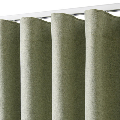 Cadence and Co. Bennett Faux Linen S-Fold Curtain Moss