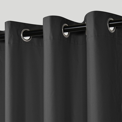 Sherwood Home Orlando Eyelet Curtain Twin Pack Charcoal