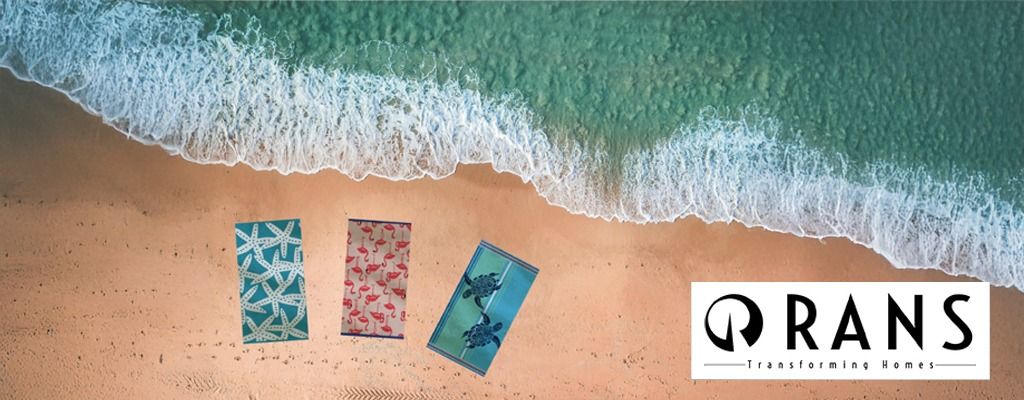 Rans Double Jacquard Velour 400 GSM Cotton Beach Towels Mobile Banner
