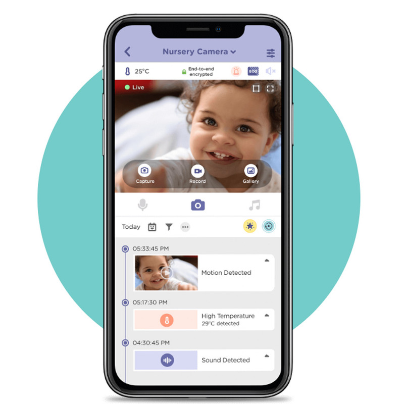 Oricom 5 inch Smart HD Nursery Pal Skyview Baby Monitor With Cot Stand